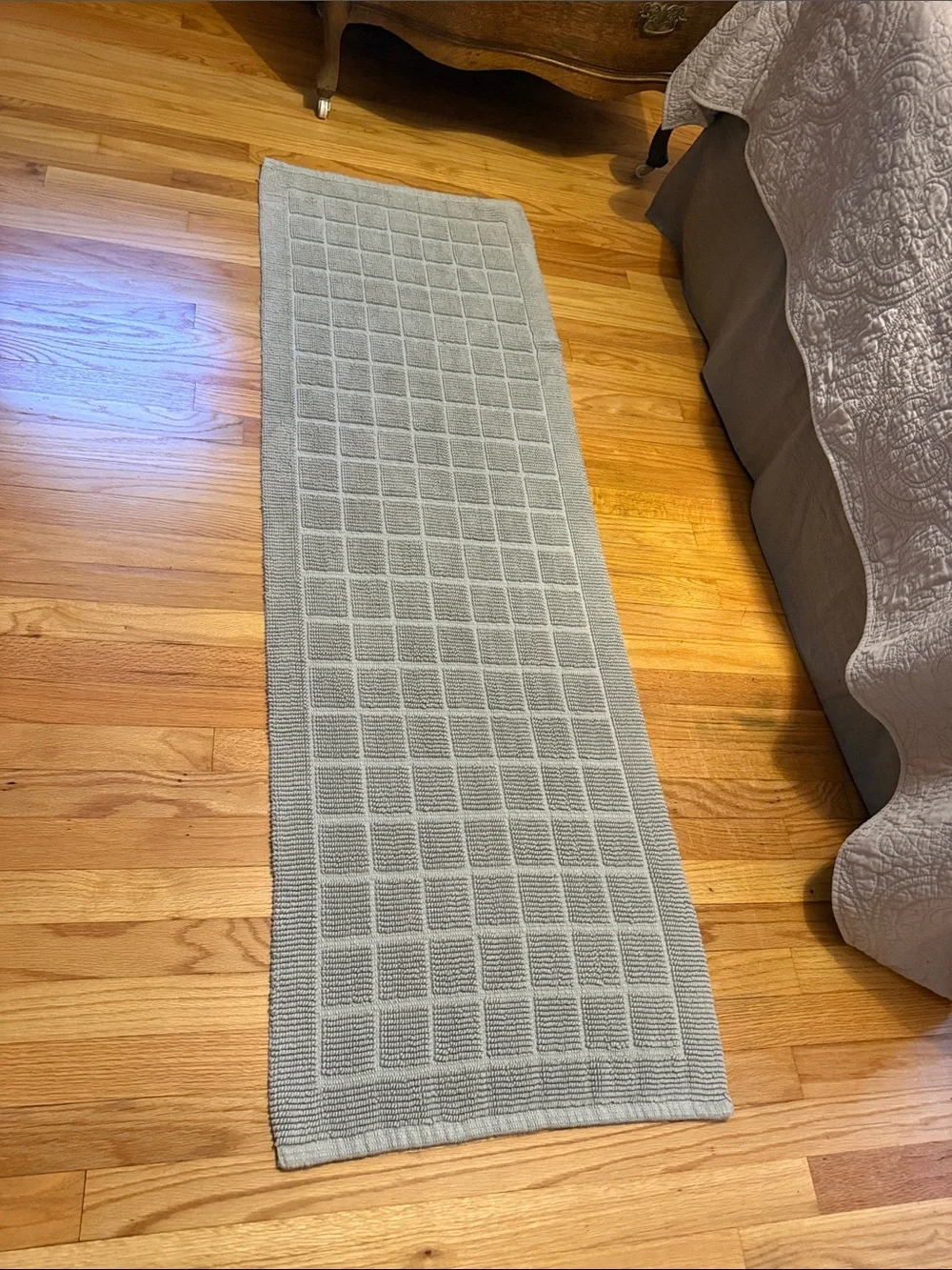 Light Gray Textured Runner Rug